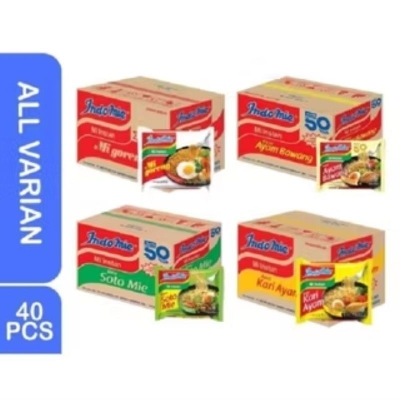 

BITEFUL Indomie Campur Rasa Soto Bawang Goreng Kari Geprek Rendang 1 Dus isi 40 Bungkus