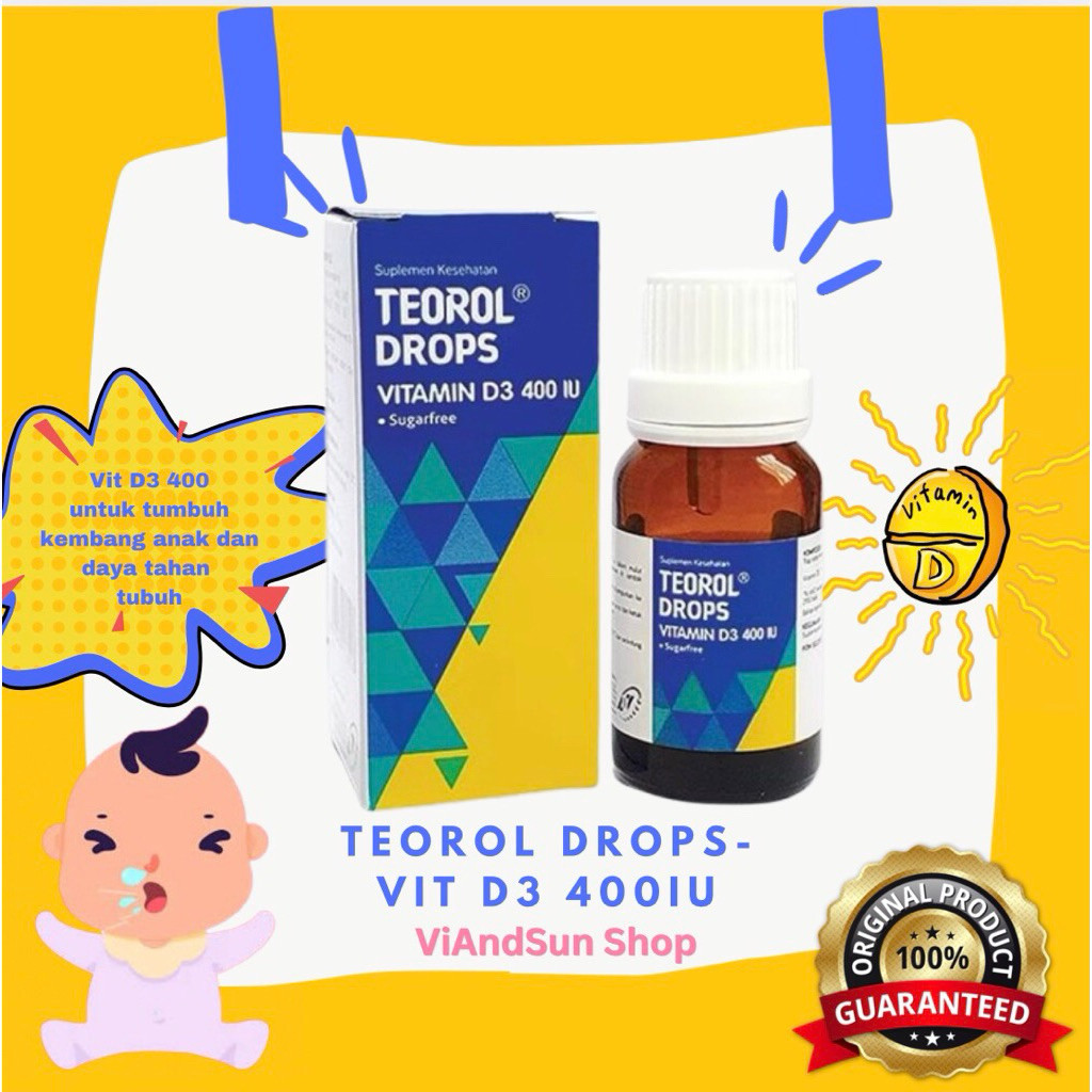 Teorol Drops Vitamin D3 400 IU - Vitamin D3 untuk bayi dari newborn