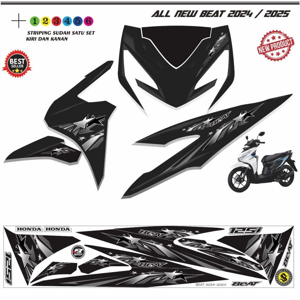 VARIASI BEAT STRIPING BEAT NEW 2024 - 2025 VARIASI STRIPING POLET
