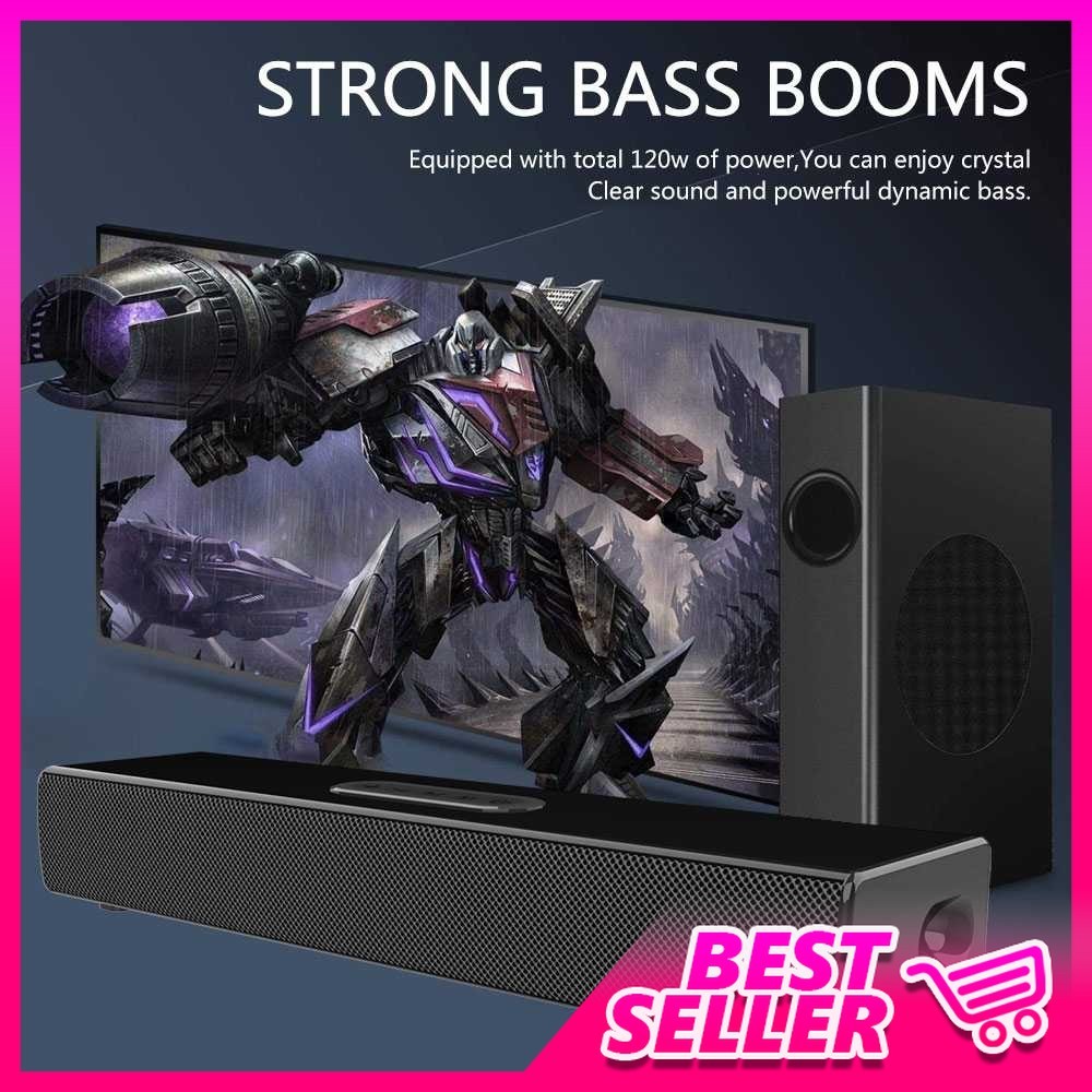 KLW Soundbar Bluetooth Active Speaker Stereo Bass Subwoofer 80W - S22