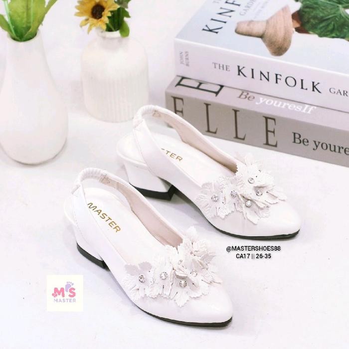 MASTER CA17 - Sandal Selop Pesta Anak Perempuan Hak 3 cm / Heels Fashion Anak Anti Slip - Pink, 26