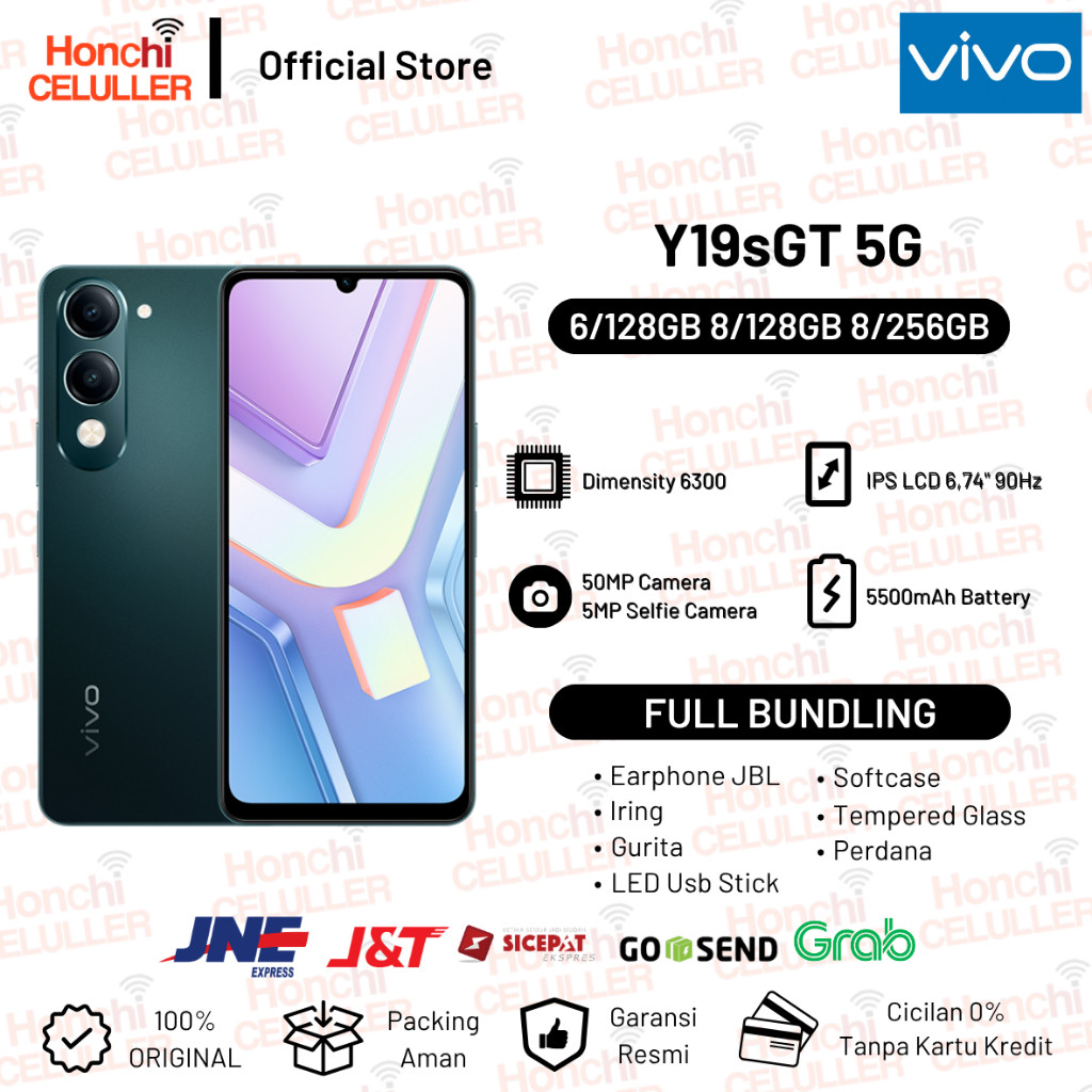 Vivo Y19sGT 5G 6/128GB 8/128GB 8/256GB - Dimensity 6300 5G, 5500mAh Tahan Lama, NFC Multifunctions, 