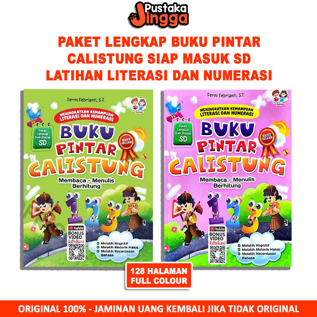 Buku Pintar Calistung Persiapan Masuk SD Edisi Paket Lengkap Siap SD Kelas 1