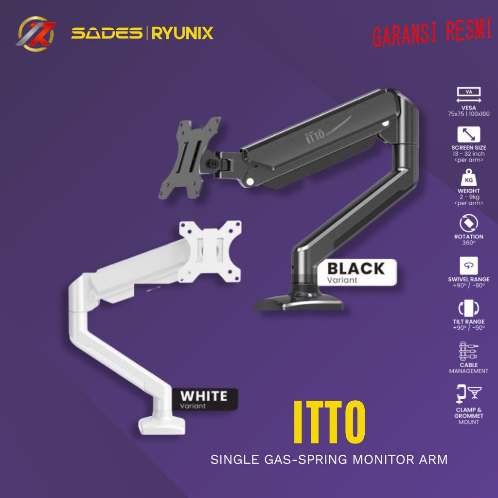 SADES RYUNIX ITTO MAX1 / ITTO MAX3 ARM BRACKET MONITOR | BRAKET MONITOR SADES RYUNIX ITTO MAX 1 ARM 