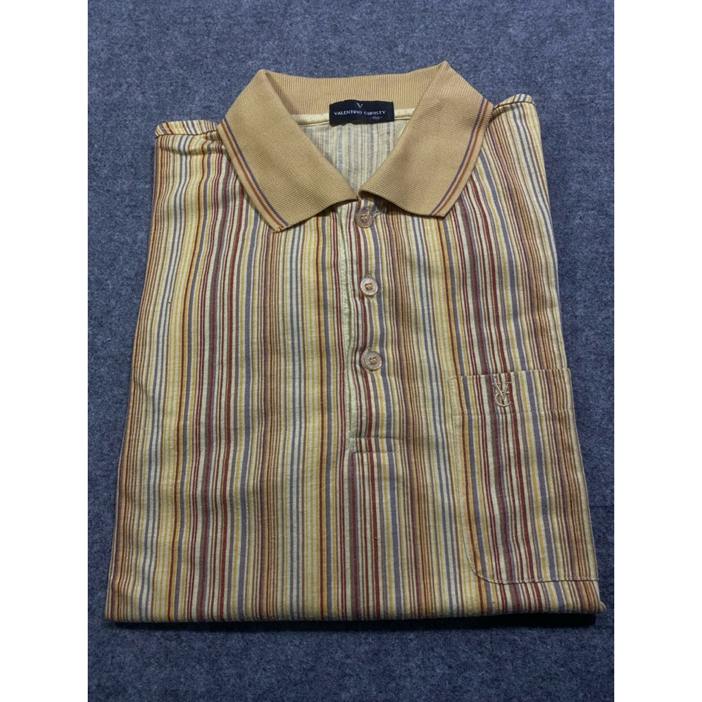 BAJU KAOS KERAH VINTAGE VALENTINO CHRISTY COKLAT SIZE L