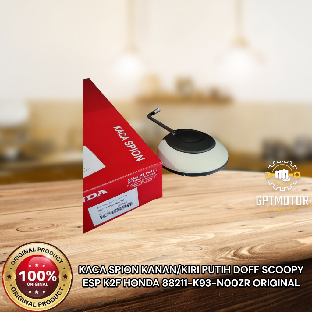 KACA SPION KANAN/KIRI PUTIH DOFF SCOOPY ESP K2F HONDA 88211-K93-N00ZR ORIGINAL