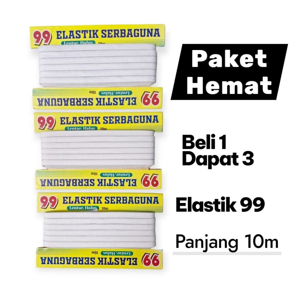 isi 3 Roll ELASTIS tali karet/elastis/kolor celana/tali celana/elastic tali masker