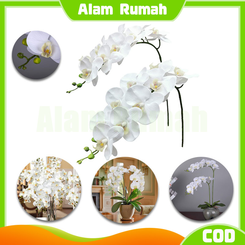 bunga anggrek latex palsu/ bunga plastik bunga anggrek / bunga anggrek bulan latex cabang /