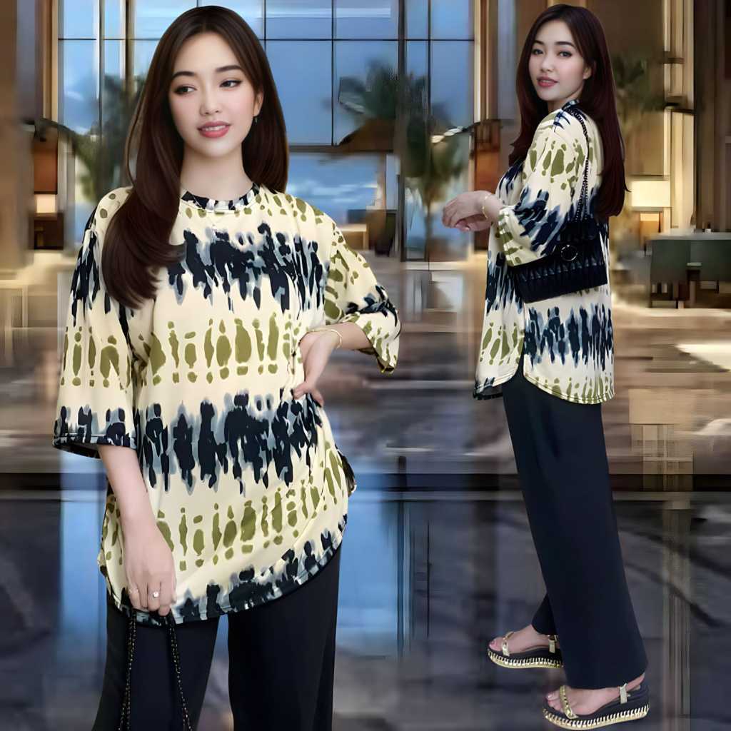 ARDANI SET DAN TIKA SET - SETELAN ONE SET WANITA VISTATERRY - SET ATASAN OVAL DAN CELANA LURUS