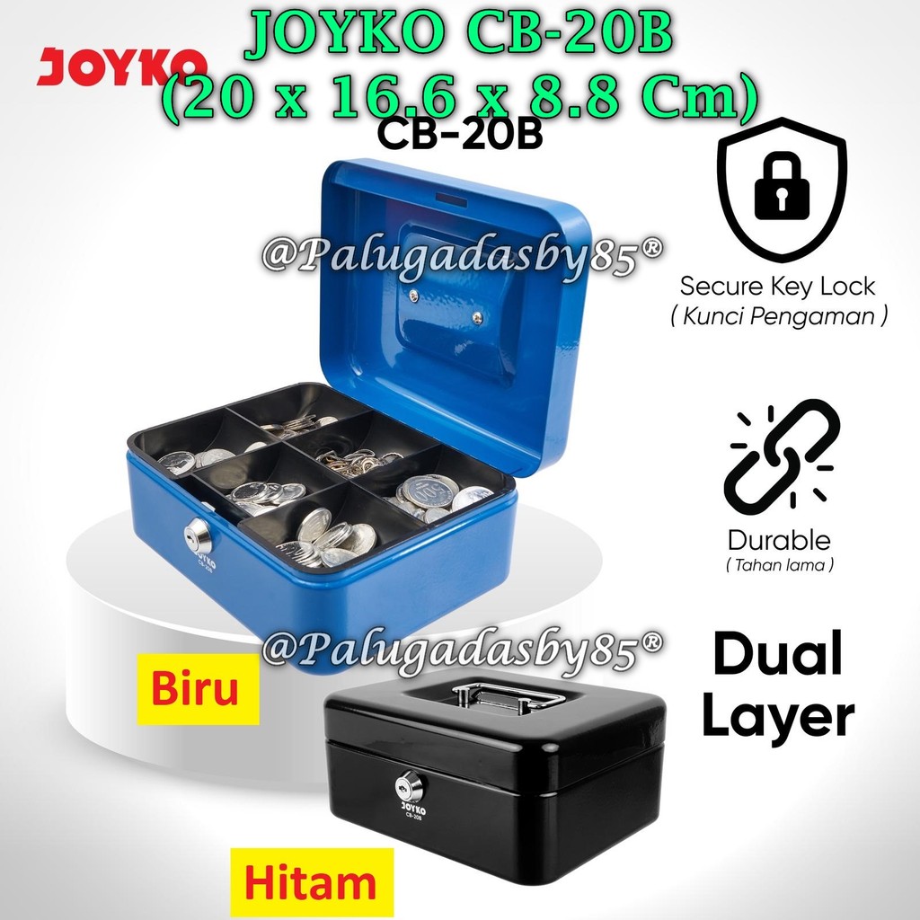 (1 Biji) Cash Box Joyko CB-20B / JOYKO Brankas Uang Cash Box Kotak Uang Kas CB-20B (1 Biji)