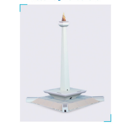 TUGU MONAS DKI JAKARTA Diorama papercraft miniatur sejarah warisan dunia diy kerajinan kertas tangan