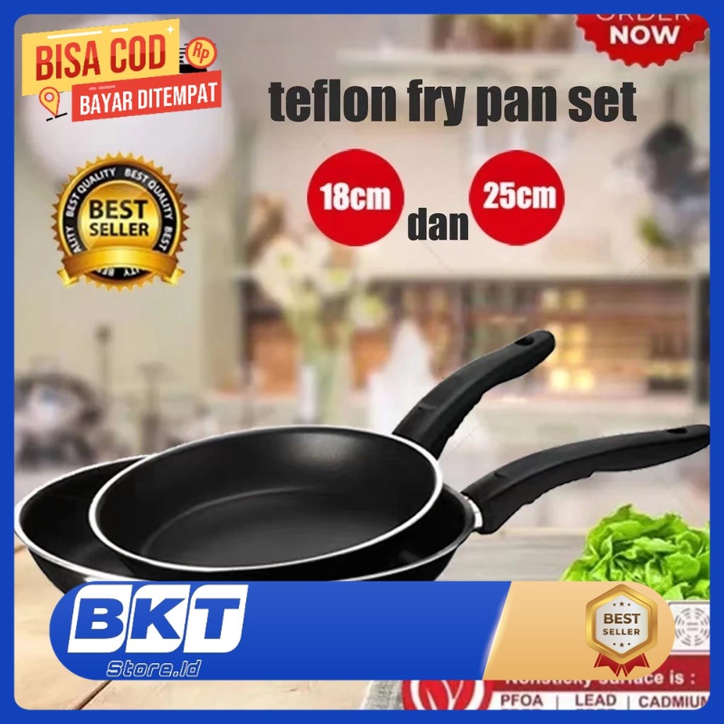 BKT TEFLON RAISYA PENGGORENGAN ANTI LENGKET 1 SET 2 PCS