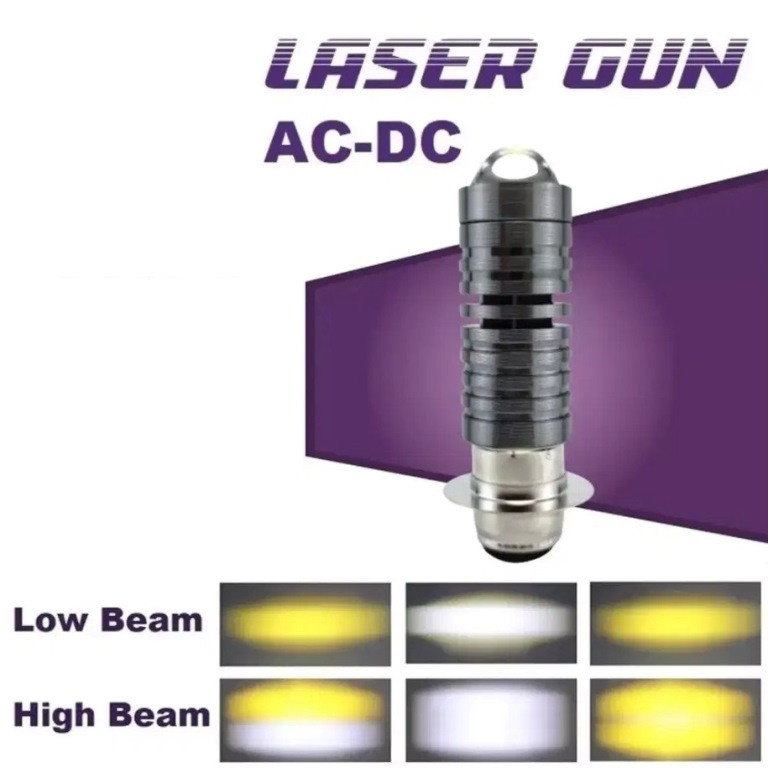 (3i) LED LASER H6 2 WARNA FOKUS 2warna putih kuning universal motor pengganti bohlam bolam lampu dep