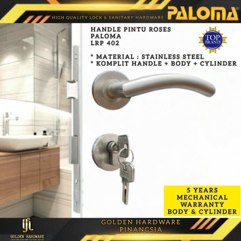Kunci Pintu Set Handle Pintu Stainless Paloma Gagang Pintu LRP 402