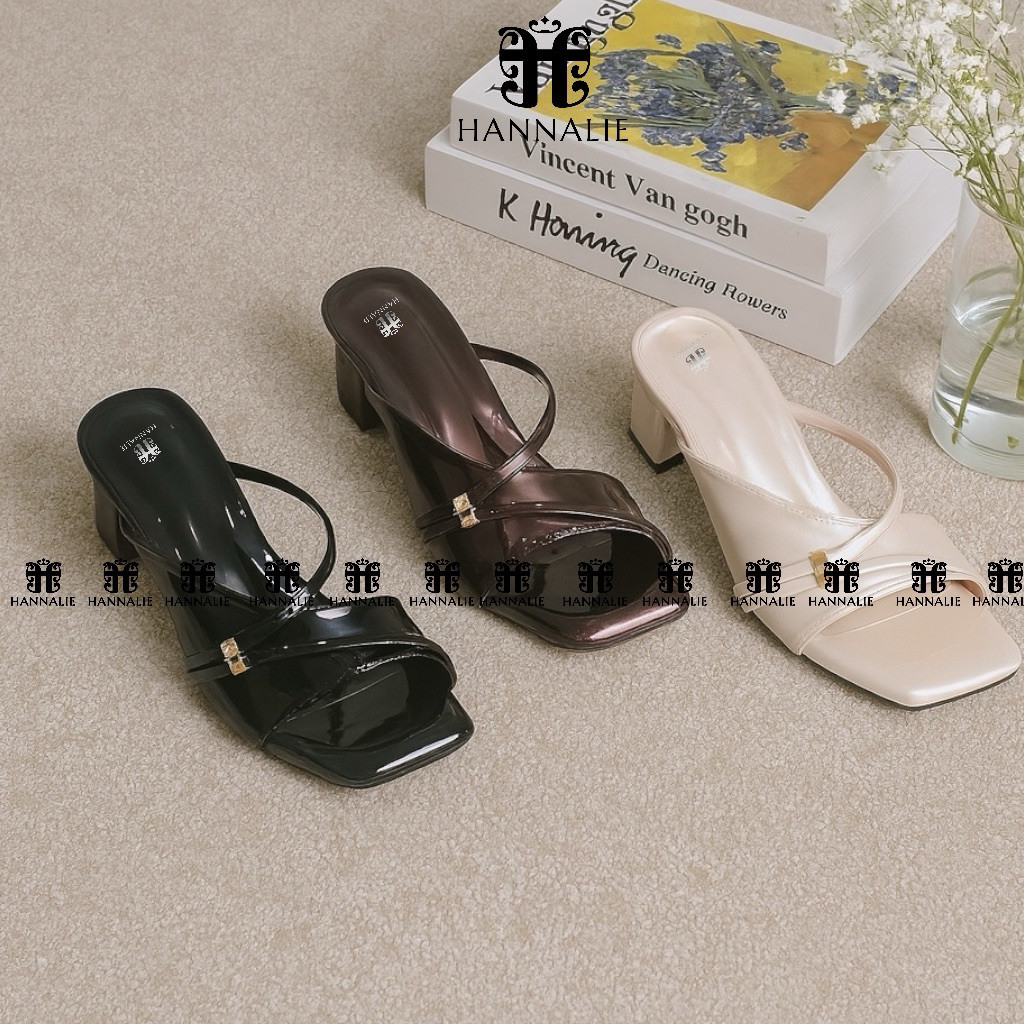 Sandal Selop Heels Wanita Hak 5 Cm Lucu Elegant Empuk Terbaru