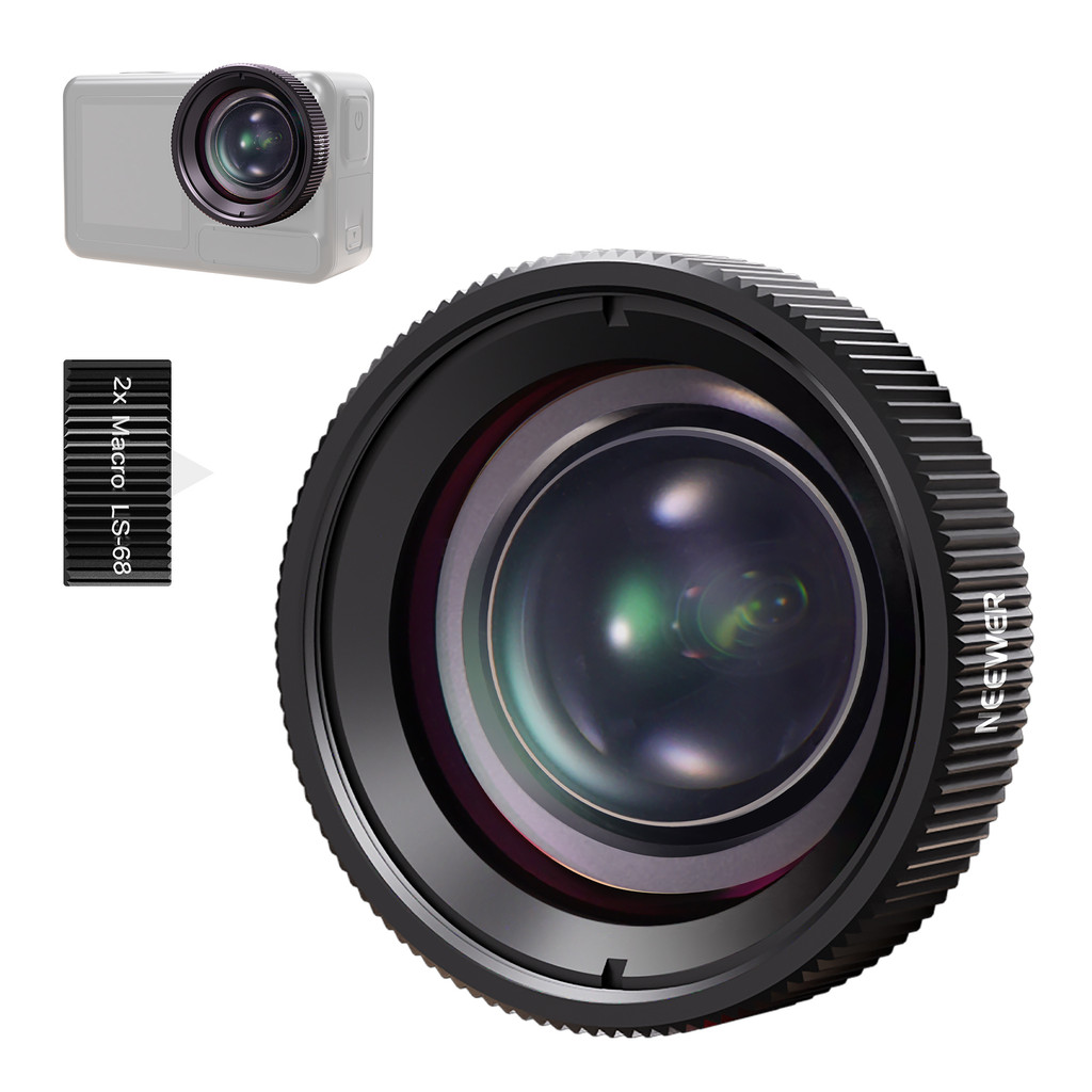 NEEWER Macro Lens Compatible with DJI Osmo Action 5 Pro/4 Action Camera, 2X Magnification, Close Up 
