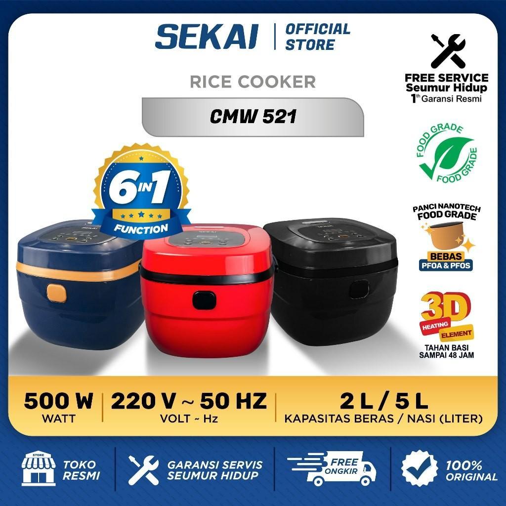 SEKAI CMW 521 Rice Cooker Digital 2 Liter 6in1 500Watt - CMW-521 CMW521 - Garansi Resmi