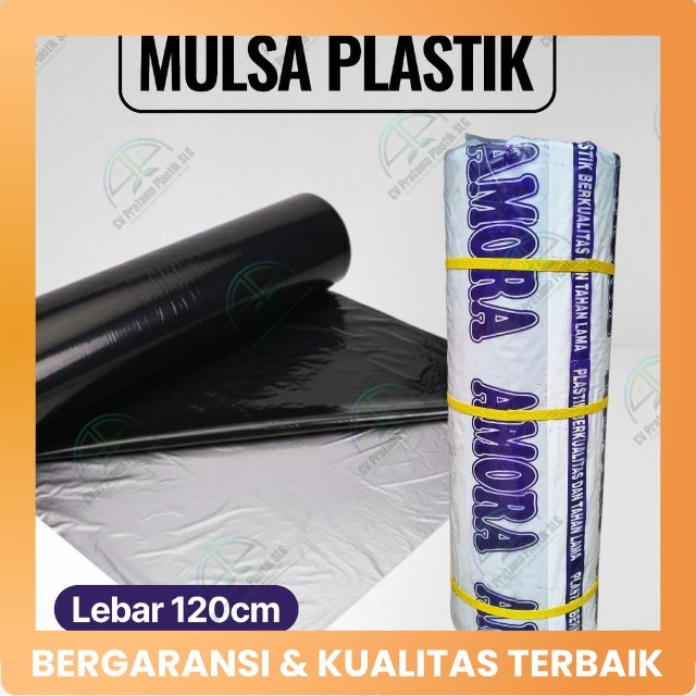 Plastik Mulsa Hitam Perak Lebar 60/120 CM 1 Roll