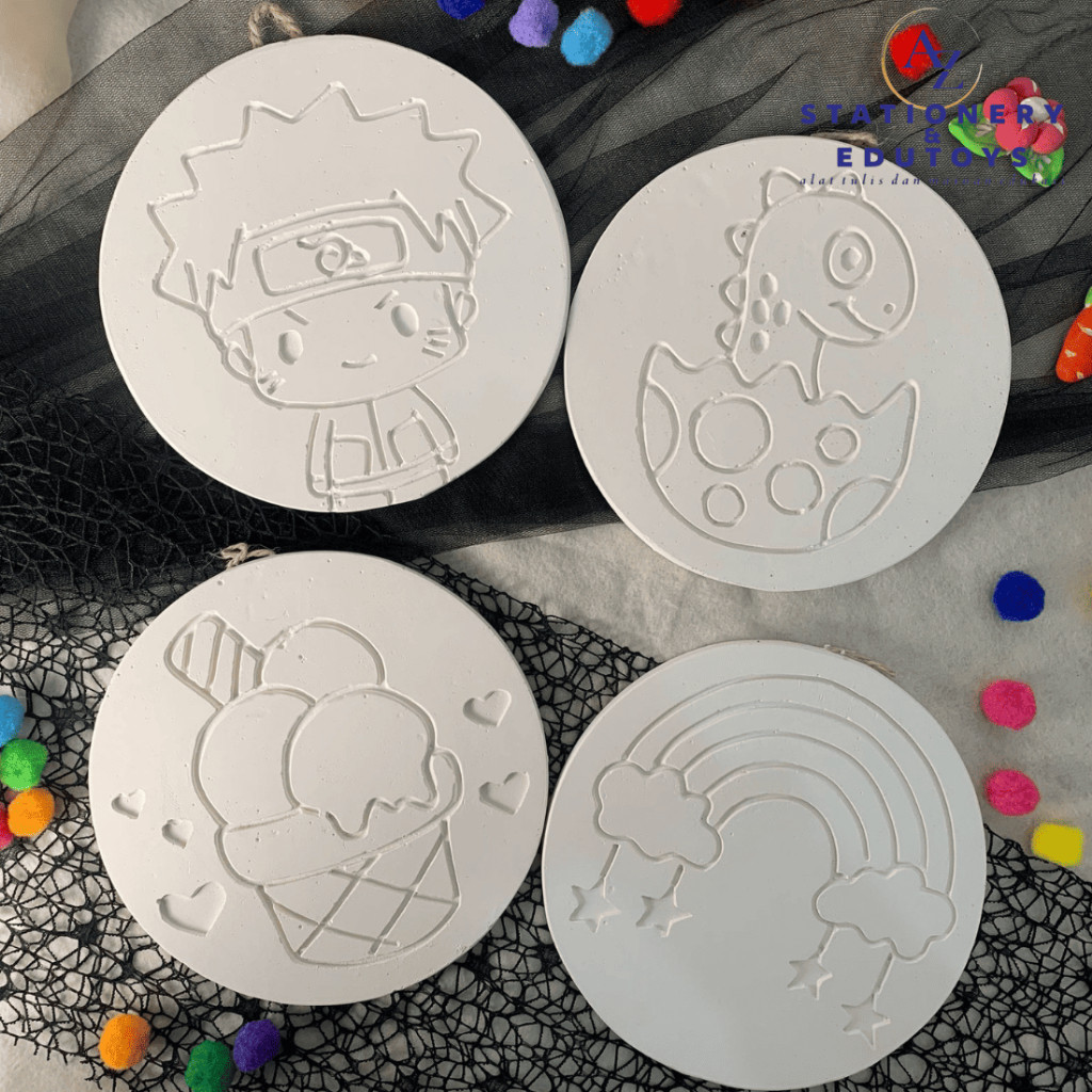 Melukis Patung Gypsum Karakter Lucu – Mainan Edukasi Kreatif Anak - DIY Gypsum Lukis Bulat Karakter