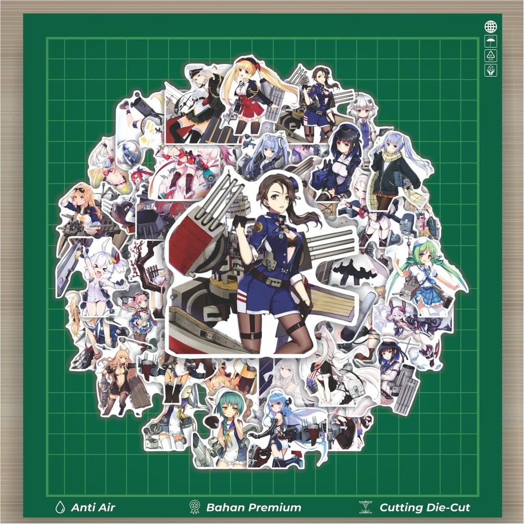 HOT 50 PCS Stiker AZUR LANE CHARACTER MIX Stiker Fashion Cars Decal Dingin Kartu Album Custom Vinyl 