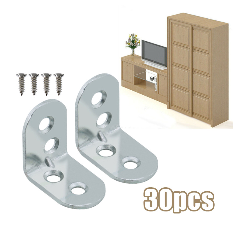 Bracket Siku L 30Pcs - Stainless Steel Siku Penyangga Rak Dinding, Siku Lurus untuk Ambalan | COD