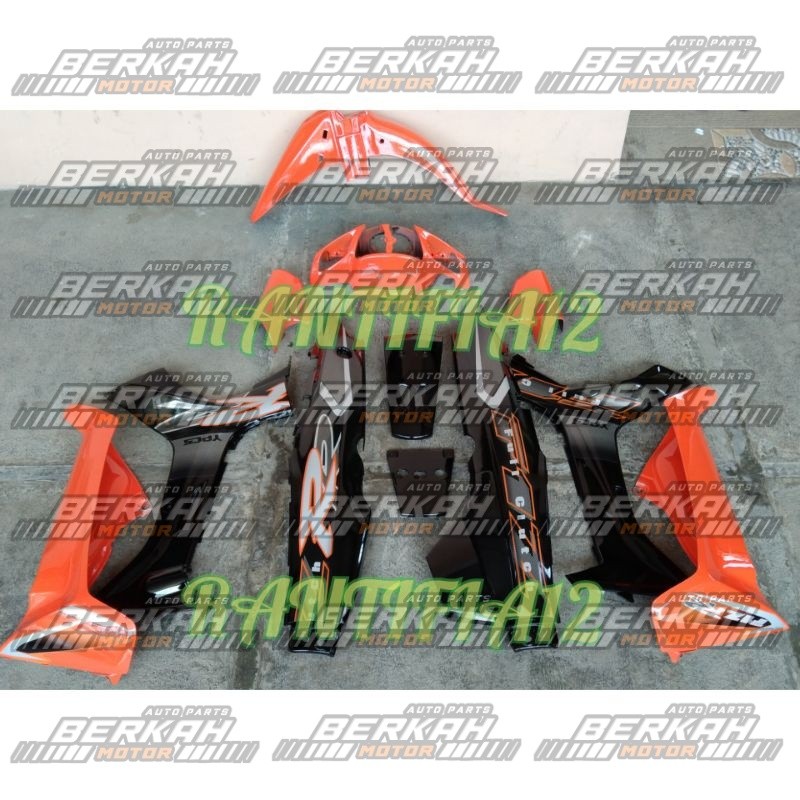 cover bodi fizr full set halus bodi motor Yamaha Fizr full cluct orange hitam 2001 HITAM ORANGE