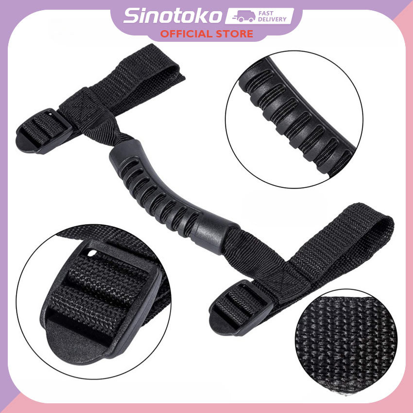 Pegangan Tangan Roll Bar Jeep Wrangler JK – Handle hitam dari kain Oxford, cocok untuk mobil offroad