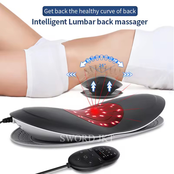 Lumbar Traction Device Alat Terapi Pinggang Pijat Tulang Belakang Traksi Airbag Getaran Getar Pemana