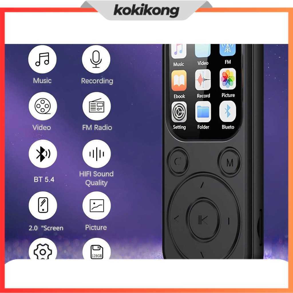 MP3 Digital Audio Player HiFi Bluetooth MP4 2 Inch 210mAh - SD-09