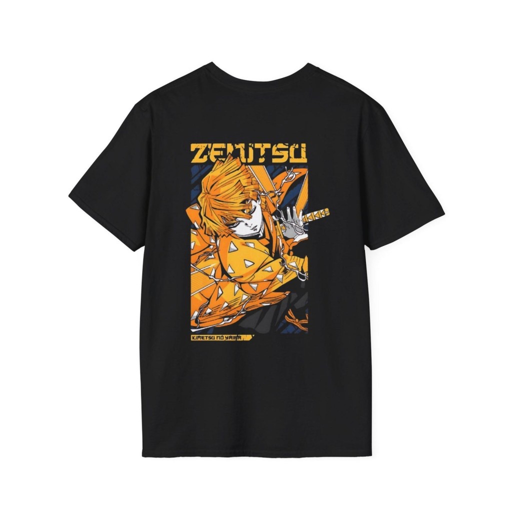 Zenitsu Anime Character T-Shirt | Demon Slayer Sword Orange Graphic