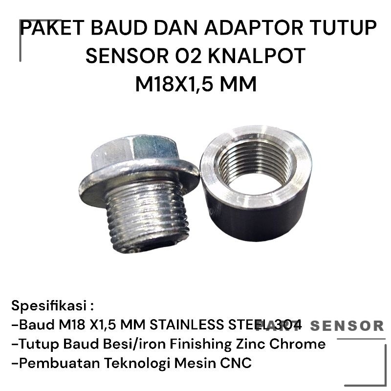 Sensor & Adaptor — Bung + Plug Sensor O2 M18 × 1.5 · Stainless — foto 5