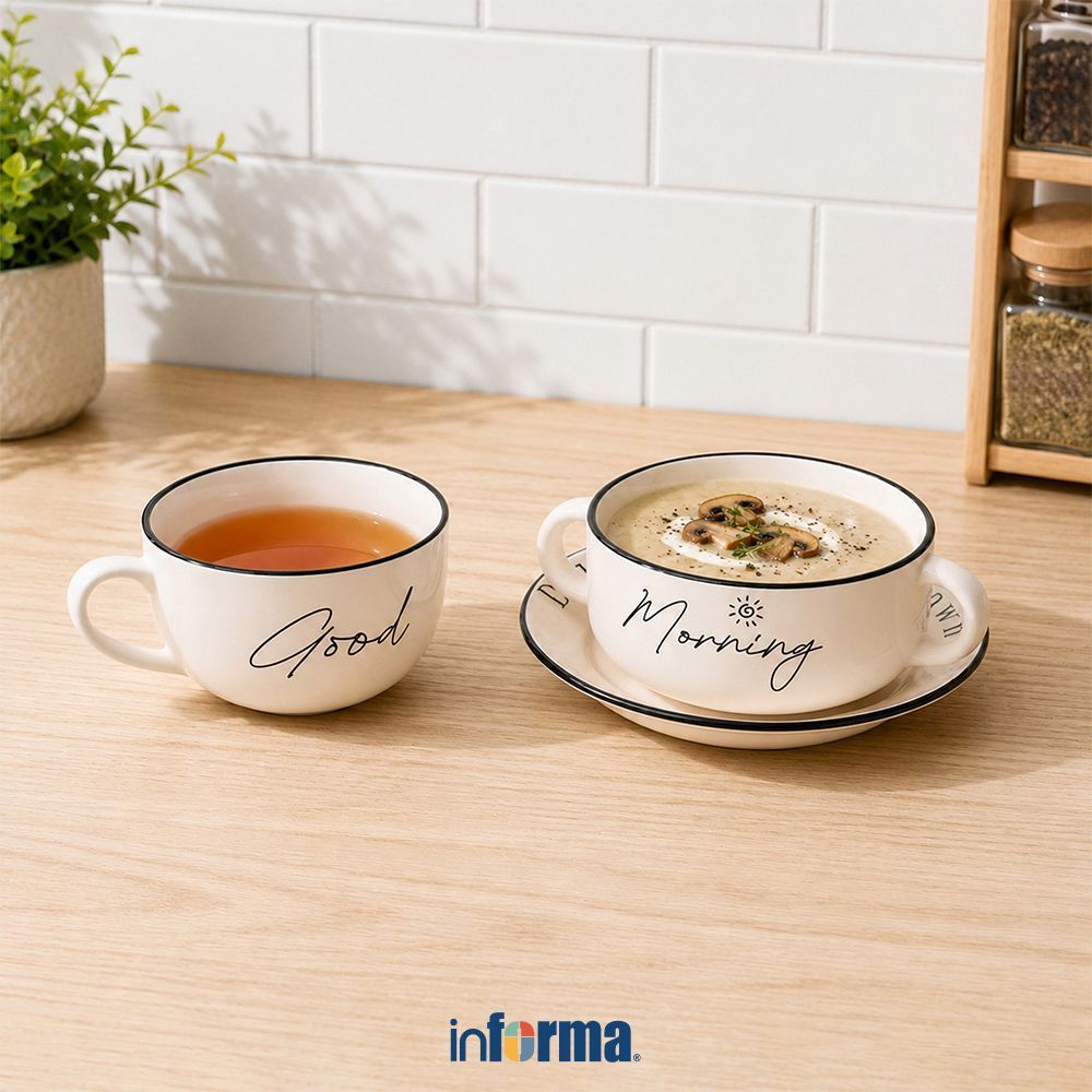 Informa Appetite Koby Perlengkapan Makan Porcelain Set 3 pcs Dining Set Tableware Alat Makan Dinner 