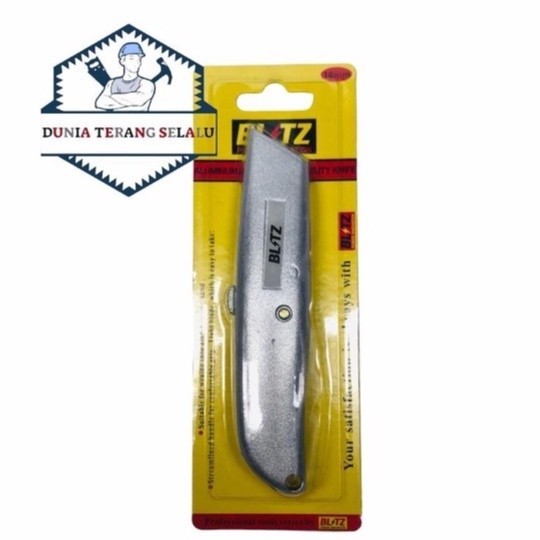 Pisau Cutter Gipsum BLITZ Aluminium 18mm - Pisau Cuter HeavyDuty - Pisau Cutter Carpet BLITZ Alumini