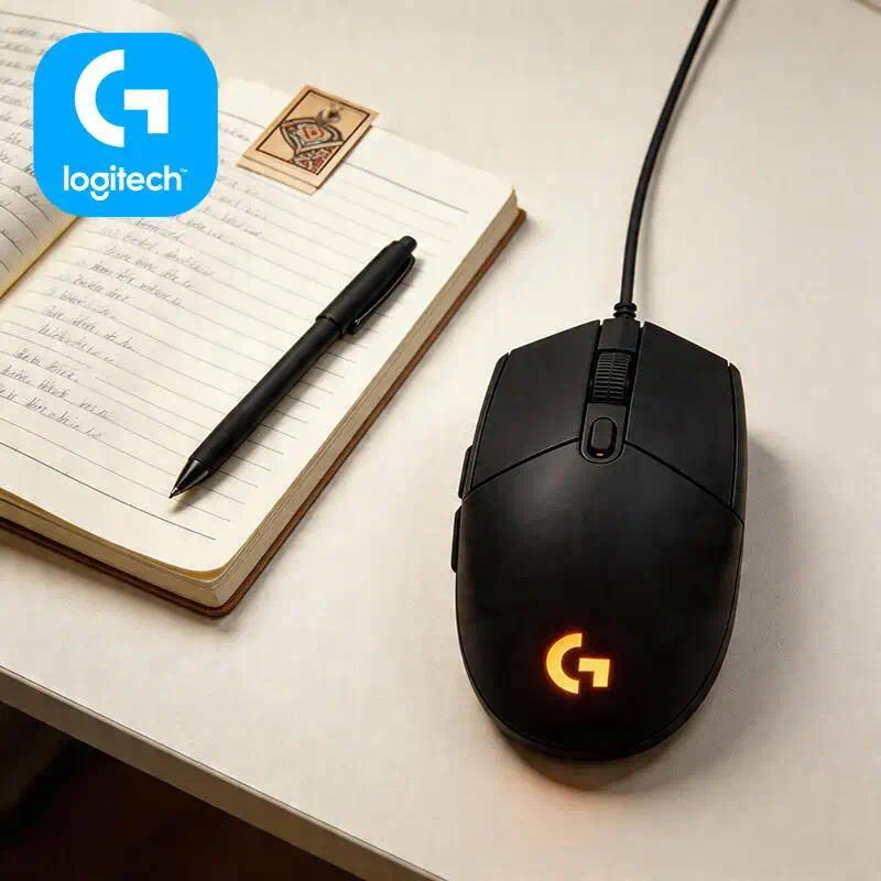 Logite G203 Progy RGB Gaming Mouse Wired 8000 DPI 6 Buttons On-Board Memory 1000Hz Polling Windows M