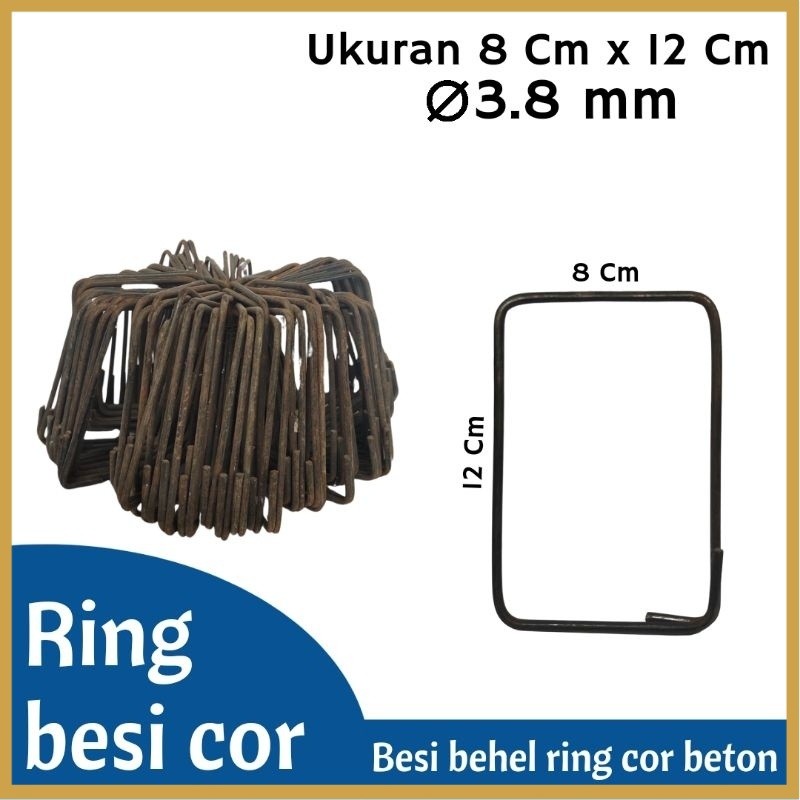 Ring besi cor beton cincin besi kolom behel cor 8x12 Cm