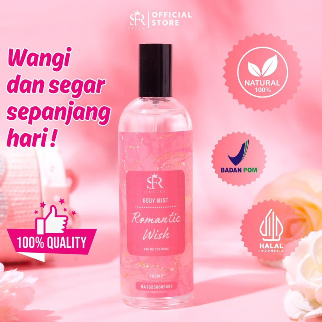 Parfum Sefire | Sefire Romantic Wish | Parfum Wanita Tahan Lama 6–8 Jam | Halal & BPOM