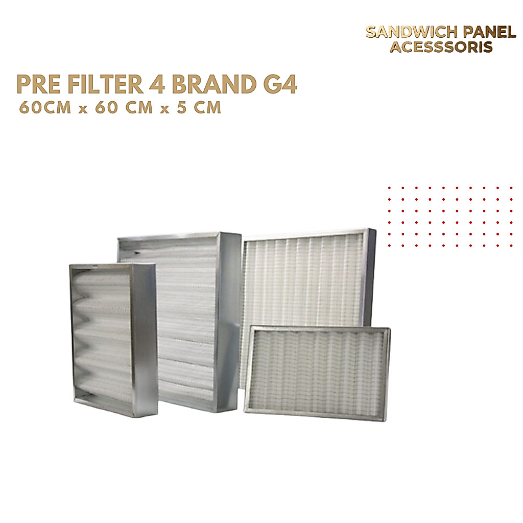 Pre Filter 4 Brand G4 60x60x5 CM Panel Sandwich Acessoris Persegi Panjang Logam