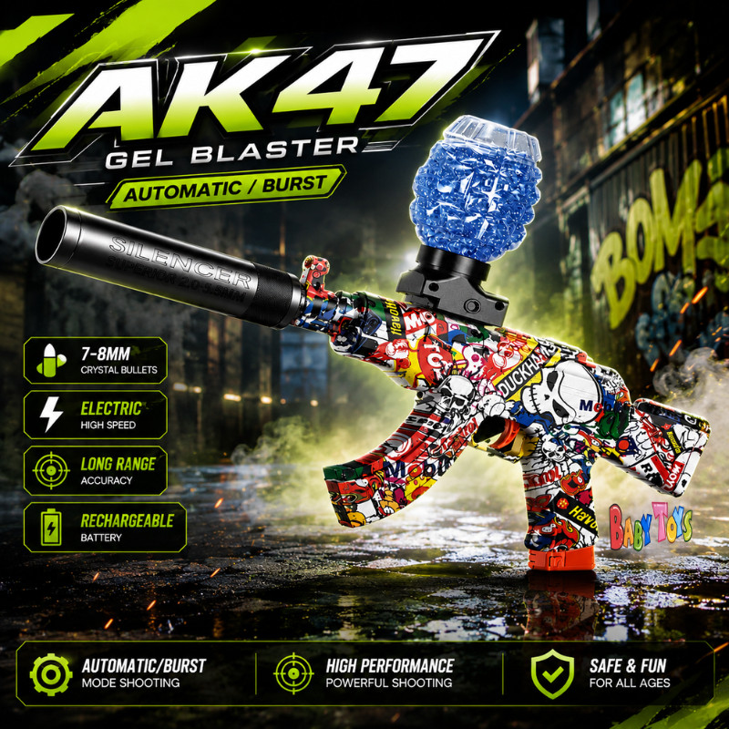 TINATAH BabyToys Mainan Anak Water Gel Blaster Elektrik AK47 Gell Gun Toys Tembak Tembakan Laki Laki