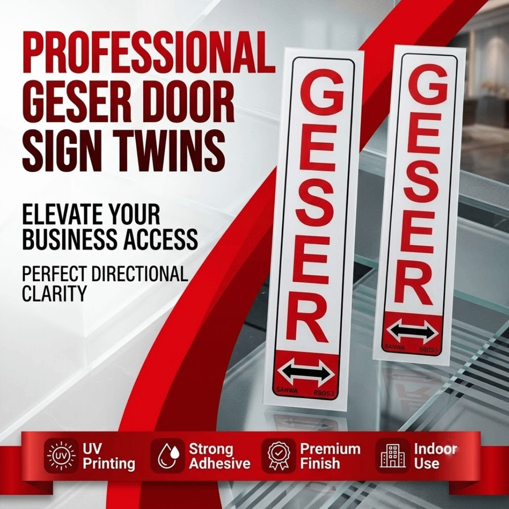 Board Geser Sticker Stiker Pintu Sansan Wawa Sign Tempel Akrilik Kaca Acrylic Door Sign Petunjuk Ara