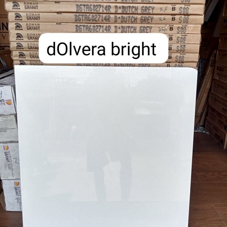 Roman Granit 60x60 Glossy Putih Polos AGT609196FR Olvera Bright/ dOlvera Brightm