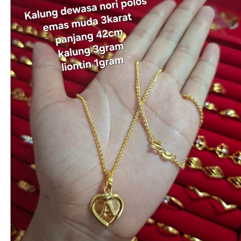 kalung + liontin emas muda 4gram