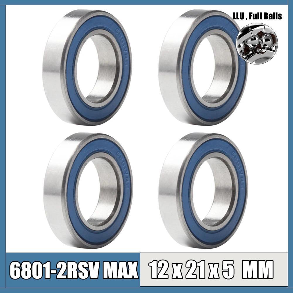 6801 2RSV MAX Bearing 12*21*5 mm 4Pcs Full Balls Bicycle Pivot Repair Parts 6801 2RS RSV Ball Bearin
