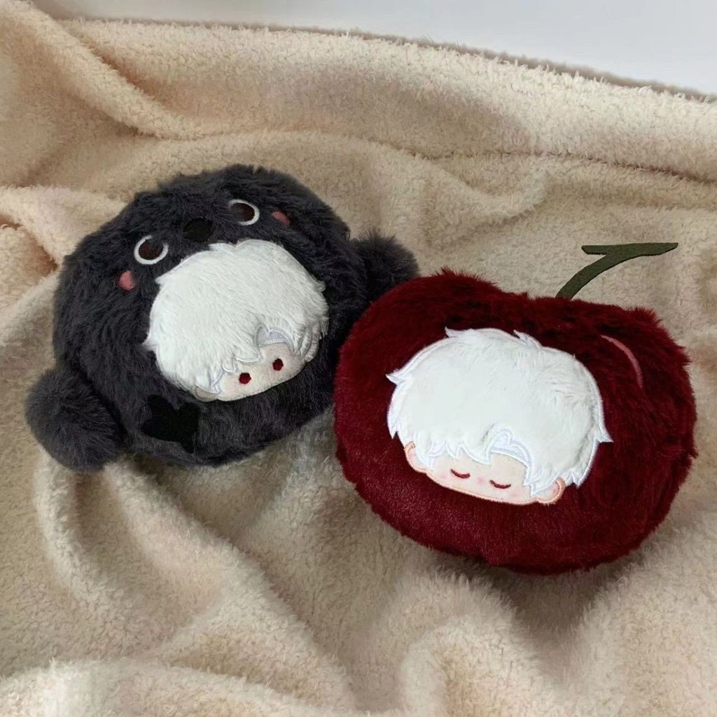 Cherry crow head plush cute bag pendant