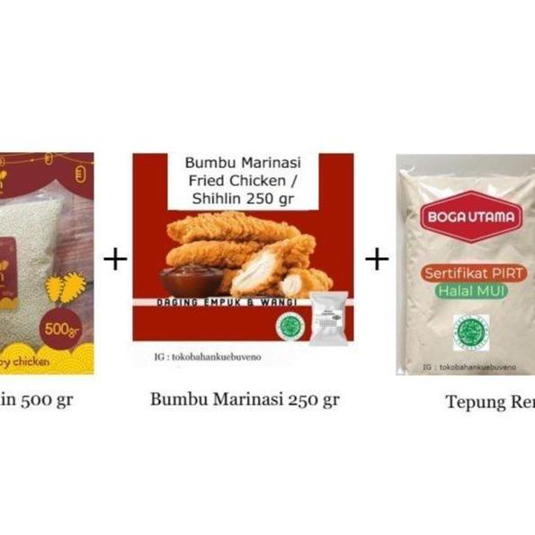 Paket Tepung Shihlin (Tepung Shihlin + Bumbu Marinasi + Tepung Rendam)