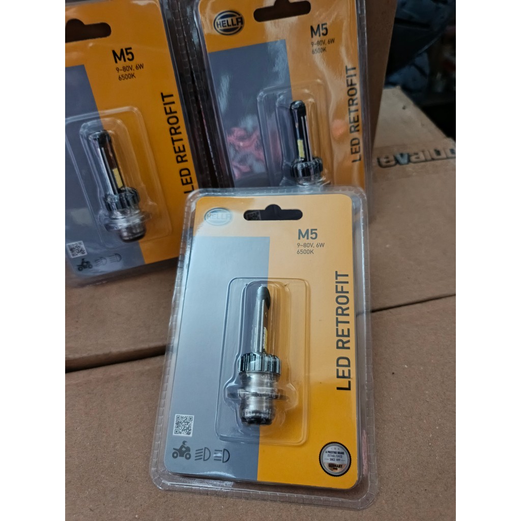 LAMPU LED HELLA M5 9-80V 6W 6500K HELLA - Bohlam Depan Led Bohlam Lampu Motor Led