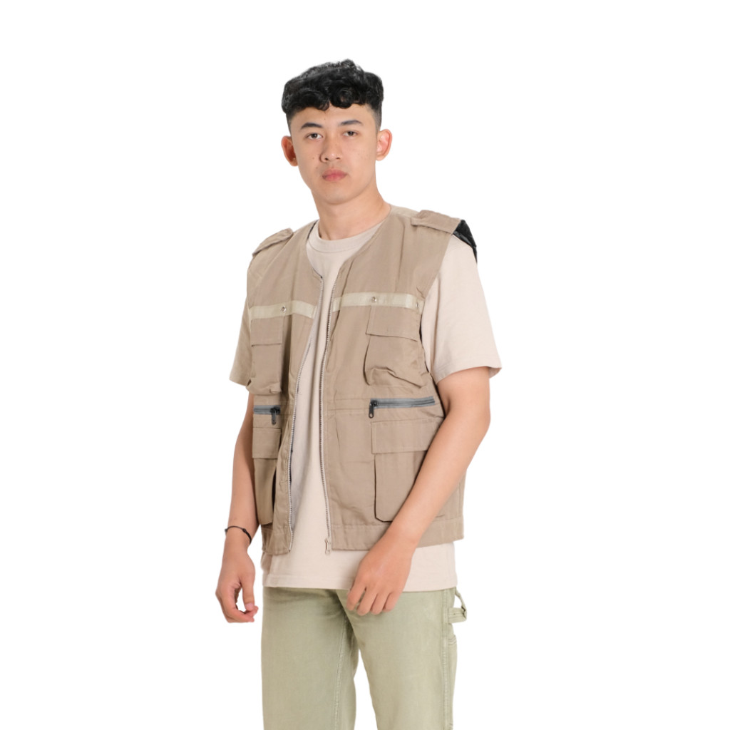 SALECREDIFOX Rompi tactical - rompi cargo - vest pria casual - rompi safety proyek - rompi vest lapa