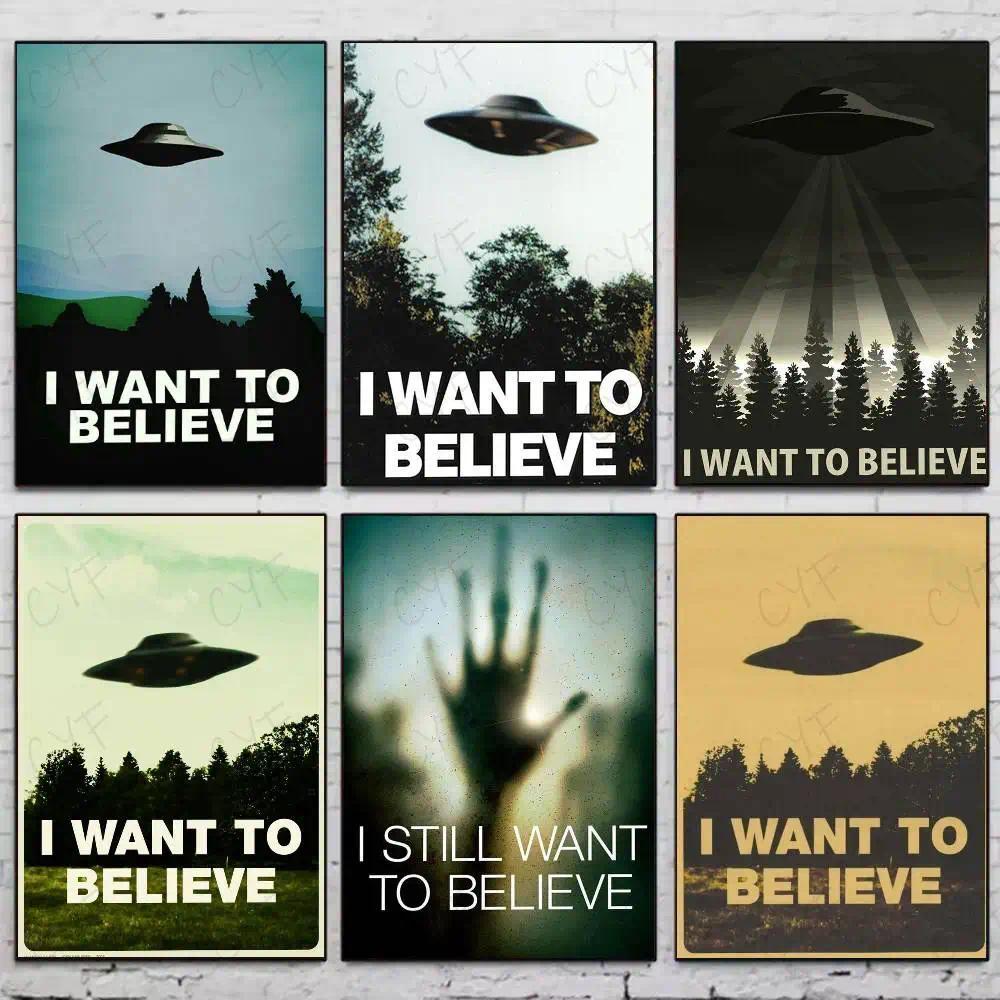 The X-Files I Want To Believe Movie Poster High Quality Dorm Living Room Aesthetic Wall Decoration P