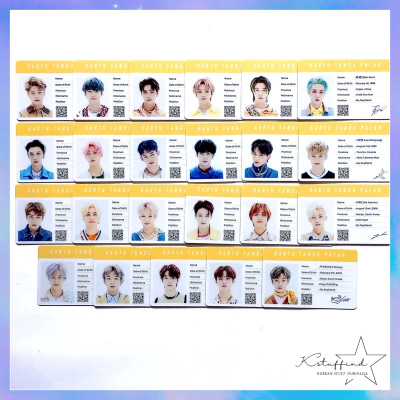NCT KTP KARTU TANDA PACAR EDITION BOYFRIEND CARD MURAH BF KARTU PC PHOTOCARD NCT 127 NCT DREAM 2020 