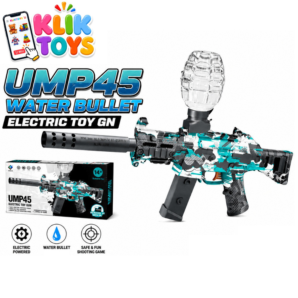 KLIK TOYS BTC-3040 UMP45 ELECTRIC TOY GN Mainan Pelontar Gel Baterai Isi Ulang Remaja Usia 14+