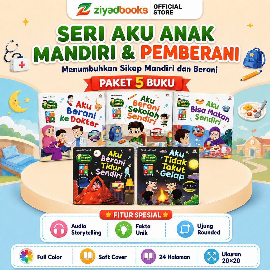 Paket Buku Seri Kemandirian Anak - Aku Anak MAndiri dan Pemberani - Isi 5 Buku